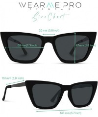 Square EXCLUSIVE - Flat Lens Polarized Modern Tip Pointed Women Cat Eye Sunglasses - Beige Frame / Brown Lens - CJ18M63Q7YS $...