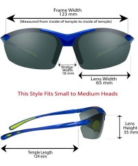 Rimless Quality TR90 Sunglasses Semi Rimless for Running- Golf- Cycling and Tennis - Blue - CA12EXJTRYF $27.61