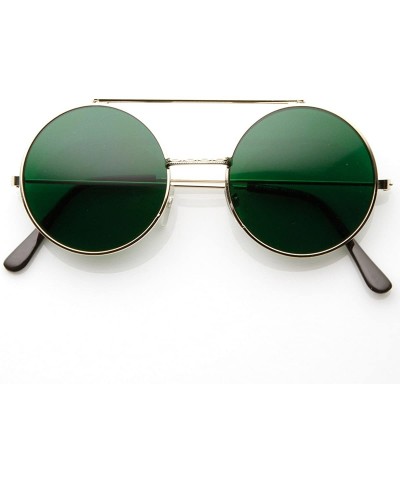 Round Limited Edition Color Flip-Up Lens Round Circle Django Sunglasses (Green) - C011CL3IYH7 $19.81
