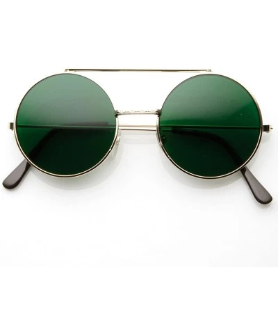 Round Limited Edition Color Flip-Up Lens Round Circle Django Sunglasses (Green) - C011CL3IYH7 $20.35