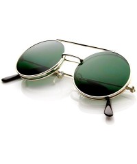 Round Limited Edition Color Flip-Up Lens Round Circle Django Sunglasses (Green) - C011CL3IYH7 $10.98