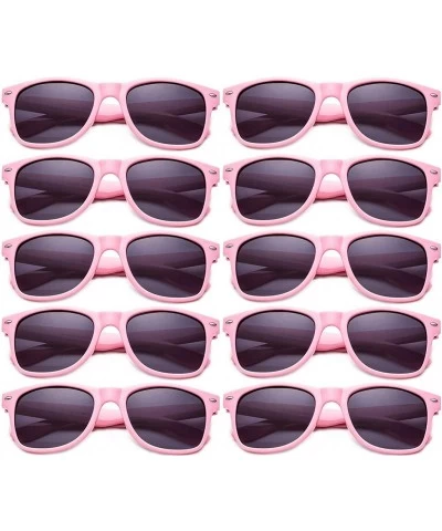 Wayfarer 80's Classic Blue Brothers Horn Rimmed Style Retro Colors Packs Vintage Retro Sunglasses (10 PACK) - CB18RWONYL3 $41.89