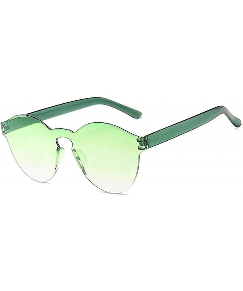 Round Unisex Fashion Candy Colors Round Outdoor Sunglasses Sunglasses - Grass Green - C0199OOWSXI $6.96