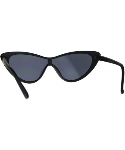 Cat Eye Womens Shield Futuristic Cat Eye Funky Plastic Sunglasses - Matte Black - C1180GIQ39G $10.89