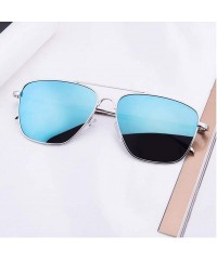 Rectangular Men's new sunglasses - Silver Frame Water Silver - C8199CQ6NU9 $15.28