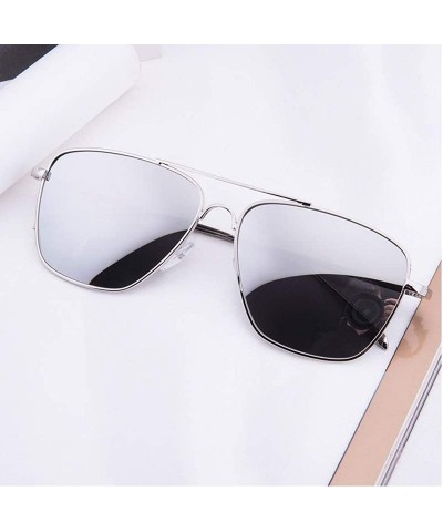 Rectangular Men's new sunglasses - Silver Frame Water Silver - C8199CQ6NU9 $15.28