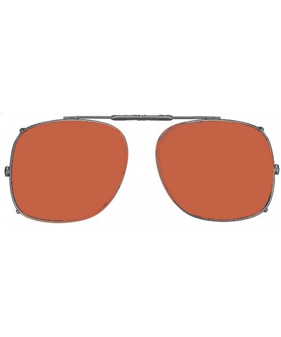 Square Visionaries Polarized Clip on Sunglasses - Square - Bronze Frame - 55 x 46 Eye - C012N1P8SE4 $78.19