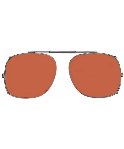 Square Visionaries Polarized Clip on Sunglasses - Square - Bronze Frame - 55 x 46 Eye - C012N1P8SE4 $68.19