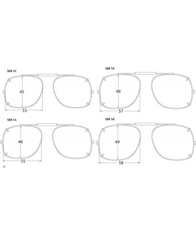 Square Visionaries Polarized Clip on Sunglasses - Square - Bronze Frame - 55 x 46 Eye - C012N1P8SE4 $40.00