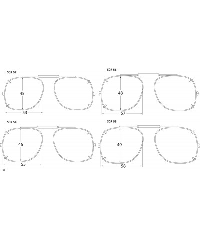 Square Visionaries Polarized Clip on Sunglasses - Square - Bronze Frame - 55 x 46 Eye - C012N1P8SE4 $40.00