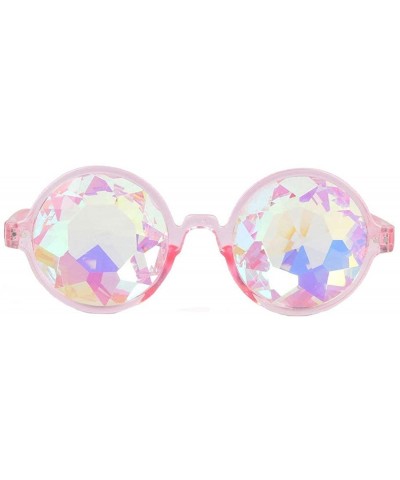 Aviator Kaleidoscope Sunglasses Round Rave Festival Diffraction BEST Prism Glasses - Pink - CS18HQ0DGCS $29.42