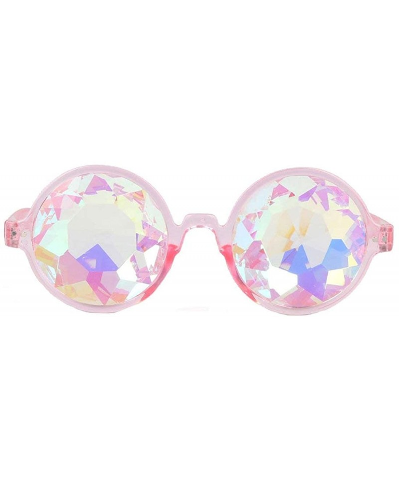 Aviator Kaleidoscope Sunglasses Round Rave Festival Diffraction BEST Prism Glasses - Pink - CS18HQ0DGCS $15.11