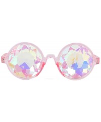 Aviator Kaleidoscope Sunglasses Round Rave Festival Diffraction BEST Prism Glasses - Pink - CS18HQ0DGCS $15.11