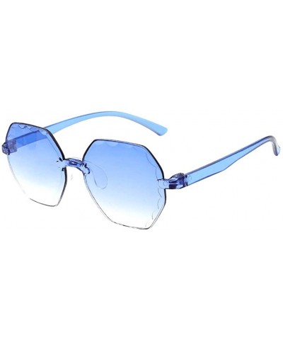 Oversized Aluminum Magnesium Frame Polarized Sunglasses Spring Temple Sun Glasses - Sky Blue - CO199AR9CXH $18.25