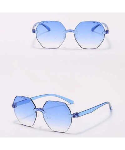 Oversized Aluminum Magnesium Frame Polarized Sunglasses Spring Temple Sun Glasses - Sky Blue - CO199AR9CXH $10.67