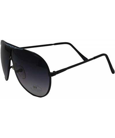 Aviator Vintage Aviator Style Men's and Women's Metal Frame Sunglasses- 70's and 80's Era - "Black ""Sport""" - C818YI8O73S $...