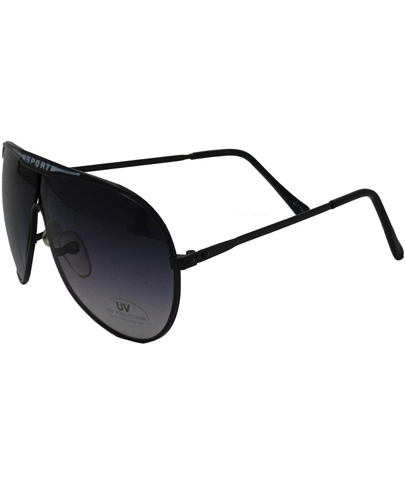 Aviator Vintage Aviator Style Men's and Women's Metal Frame Sunglasses- 70's and 80's Era - "Black ""Sport""" - C818YI8O73S $...