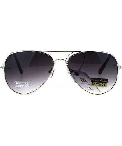 Aviator Mens Air Force Classic 80s Tear Drop Metal Rim Officer Sunglasses - Silver Smoke - C618KRI64T3 $18.71