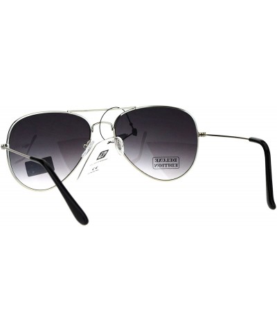 Aviator Mens Air Force Classic 80s Tear Drop Metal Rim Officer Sunglasses - Silver Smoke - C618KRI64T3 $10.23