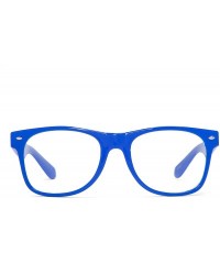 Square Horn-Rimmed Clear Sunglasses - Royal Blue - CC12O025QUQ $10.44