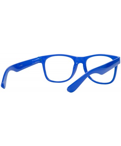 Square Horn-Rimmed Clear Sunglasses - Royal Blue - CC12O025QUQ $10.44