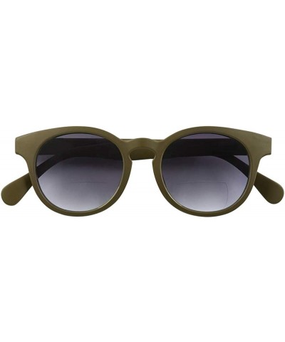 Round Unisex Bifocal Reading Sunglasses 1.50 to 3.0 (Brown Tortoise) - Herbal Green - C518R83M6EM $70.21