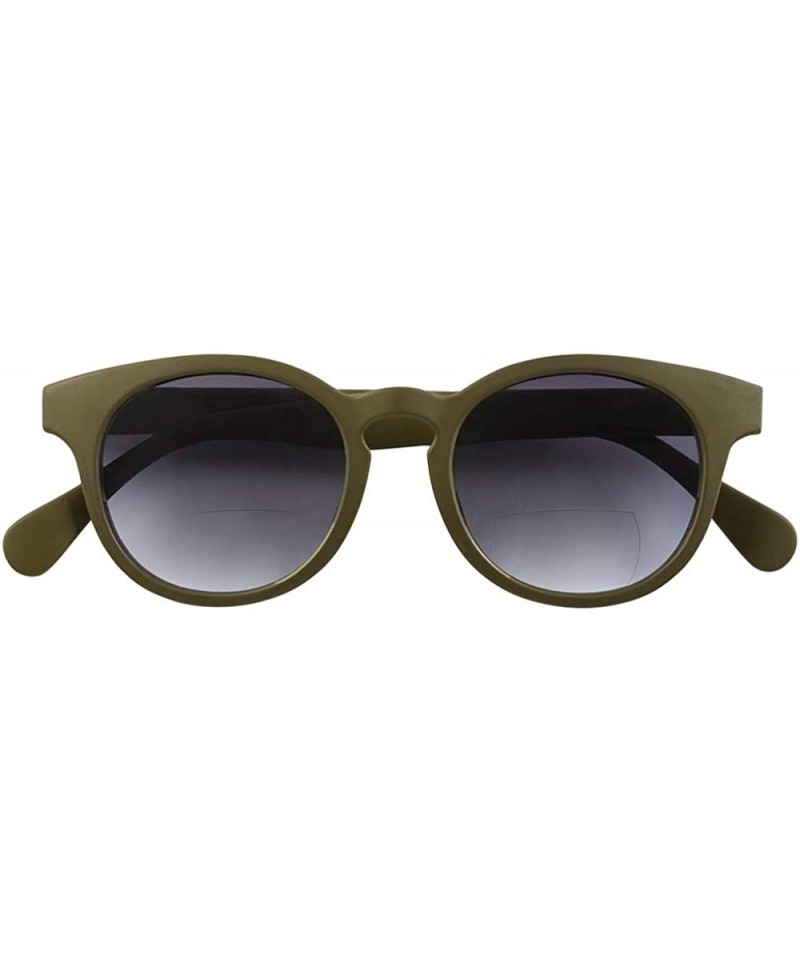 Round Unisex Bifocal Reading Sunglasses 1.50 to 3.0 (Brown Tortoise) - Herbal Green - C518R83M6EM $29.18