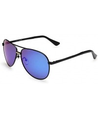 Rectangular Strong Frame In colorful Sunglasses For Young People Oval Lens Adurable Use Over 3 Years - Black/Blue - CO11ZIRH4...