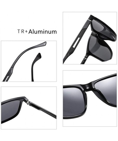 Sport Unisex Polarized Square Sunglasses For Men/Women Aluminum Frame Lightweight Driving Fishing Sports Outdoors - CA197U5AY...