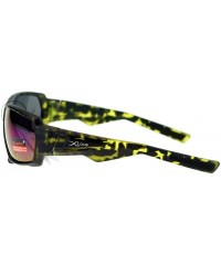 Rectangular Xloop Mens Sunglasses Matted Rectangular Wrap Around Sports Fashion - Green Tortoise - C1125T30I7J $12.13