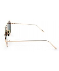 Rectangular "Raven" Geometric Ultra Premium Brushed Aluminum Flash Sunglasses - Gold/Yellow - CI12K7SU3EJ $12.95