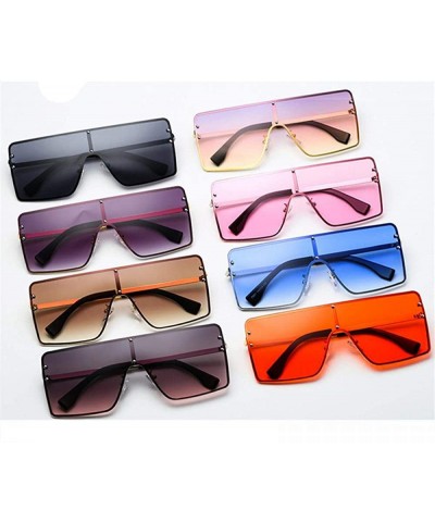 Aviator Oversized Sunglasses Women Men Vintage One-Piece Gradient Sun Glasses Brand C5 - C5 - CE18YLXAIXA $11.71