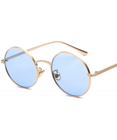 Oval Fashion Tinted Color Lens Round Sunglasses Women Retro Punk Metal Frame Eye Vintage Tiny Men Sun Glasses - 2 - C4198A5EU...