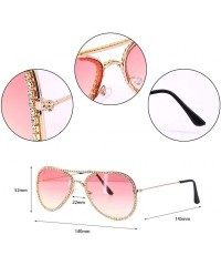 Goggle Fashion Round Pearl Decor Sunglasses UV Protection Metal Frame - White Rhinestone1515 - C918QXX7XCM $13.95