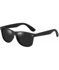 Square Mens Sunglasses Retro Polarized Sunglasses for Women Square Lightweight Frame Sun Glasses - Black - CN19497LU2S $9.26