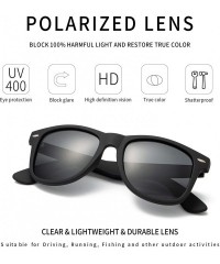 Square Mens Sunglasses Retro Polarized Sunglasses for Women Square Lightweight Frame Sun Glasses - Black - CN19497LU2S $9.26