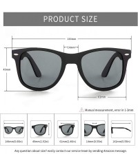 Square Mens Sunglasses Retro Polarized Sunglasses for Women Square Lightweight Frame Sun Glasses - Black - CN19497LU2S $9.26