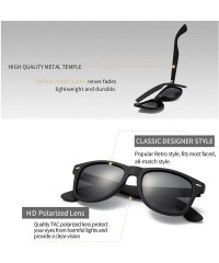 Square Mens Sunglasses Retro Polarized Sunglasses for Women Square Lightweight Frame Sun Glasses - Black - CN19497LU2S $9.26