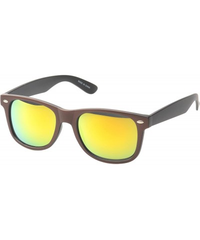Wayfarer 'Aaron' Retro Square Fashion Sunglasses - Brown - CW11P2VGGWP $17.37