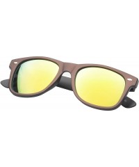 Wayfarer 'Aaron' Retro Square Fashion Sunglasses - Brown - CW11P2VGGWP $8.57