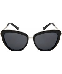 Oval Classic Vintage Cat Eye Sunglasses W/Polarized Lenses 3323-REV - Silver - CR185XG5NI5 $9.58