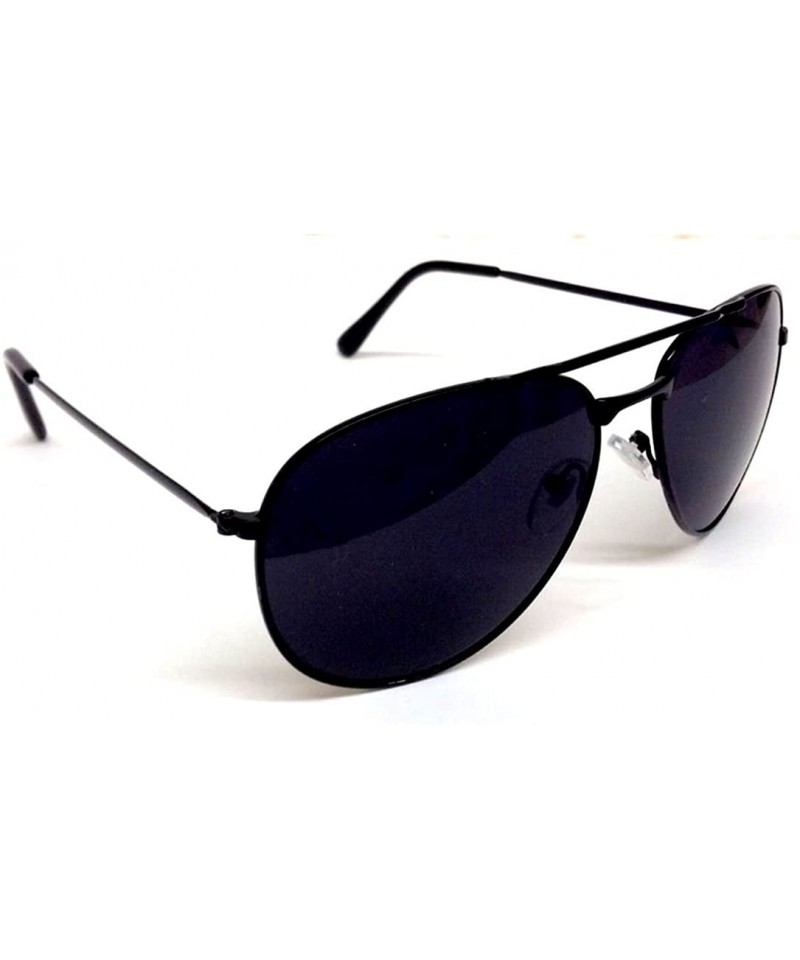 Aviator Black & Gold Pilot Aviator Sunglasses - Black - CN11UWLEX4D $10.47