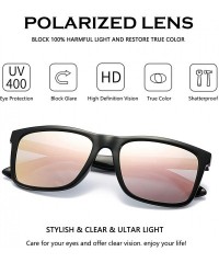 Wayfarer Unisex Polarized Sunglasses Classic Retro Sun Glasses- Unbreakable TR90 Frame - Black/Pink Mirror - C418L57LCQI $11.26