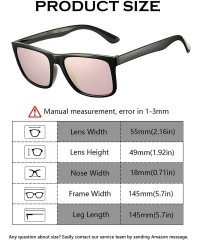 Wayfarer Unisex Polarized Sunglasses Classic Retro Sun Glasses- Unbreakable TR90 Frame - Black/Pink Mirror - C418L57LCQI $11.26