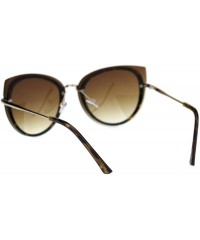 Cat Eye Womens Exposed Lens Oversize Cat Eye Designer Style Sunglasses - Tortoise Brown - CE18QYM5C8W $15.63