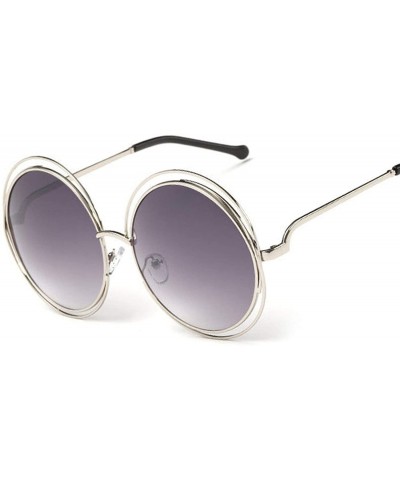 Oversized Oversized lens Mirror Sunglasses Women Brand Designer Metal Frame Lady Sun Glasses - 4-gold-tea - C918W6I8AM8 $18.99