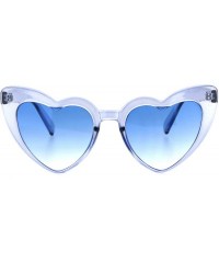 Oversized Womens Oversized Cateye Heart Shape Sunglasses Translucent Colors UV 400 - Blue - CY18O8TUCDD $13.48