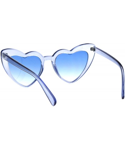 Oversized Womens Oversized Cateye Heart Shape Sunglasses Translucent Colors UV 400 - Blue - CY18O8TUCDD $13.48