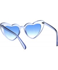 Oversized Womens Oversized Cateye Heart Shape Sunglasses Translucent Colors UV 400 - Blue - CY18O8TUCDD $13.48