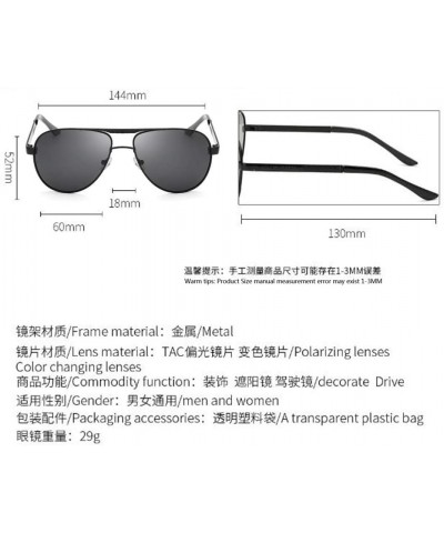 Rectangular Changing Polarized Sunglasses Outdoor Driving - Black Frame Black Gray - CE190SY7KAS $8.16